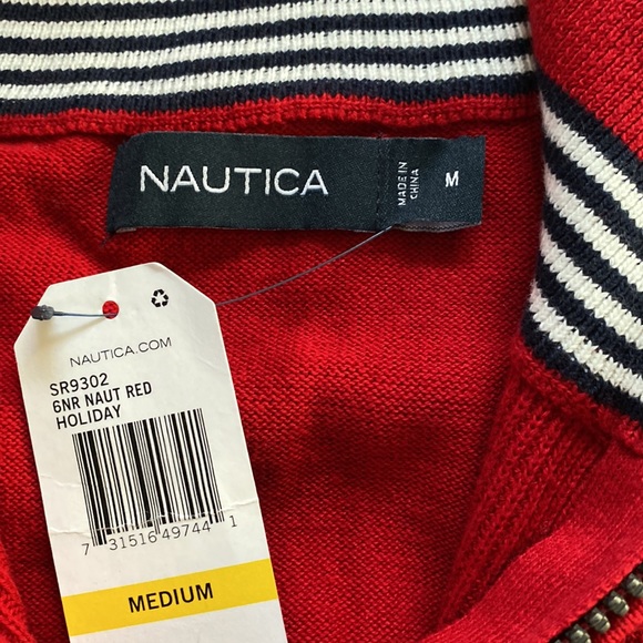 NEW Nautica Quarter-zip Sweater Men's Size Medium - Picture 4 of 5